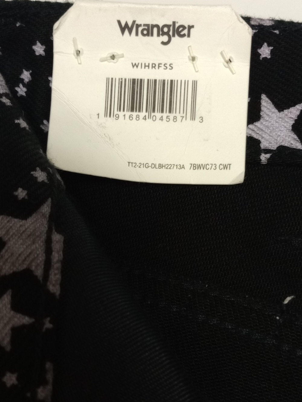 🆕⭐ WRANGLER "WANDERER" BLACK FLARE WIDE HIGH RISE JEANS WITH WHITE STARS⭐ - Picture 13 of 15